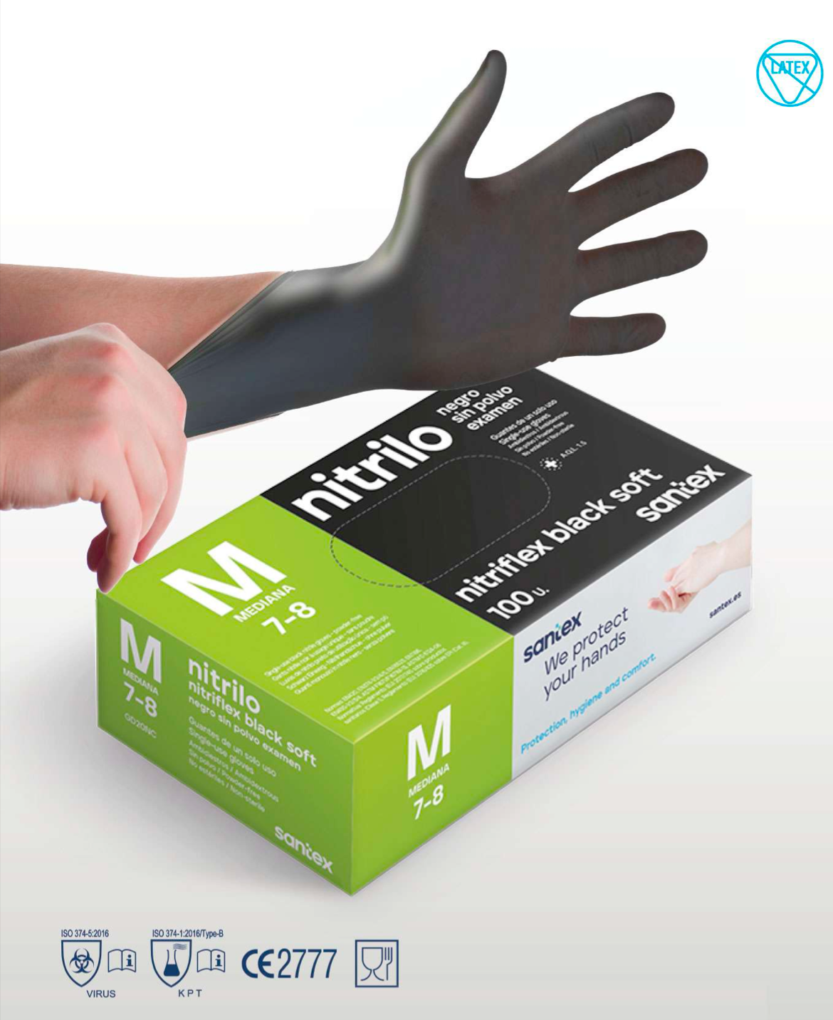 Nitrilhandskar Svart GD20N 3,5g 100/fp