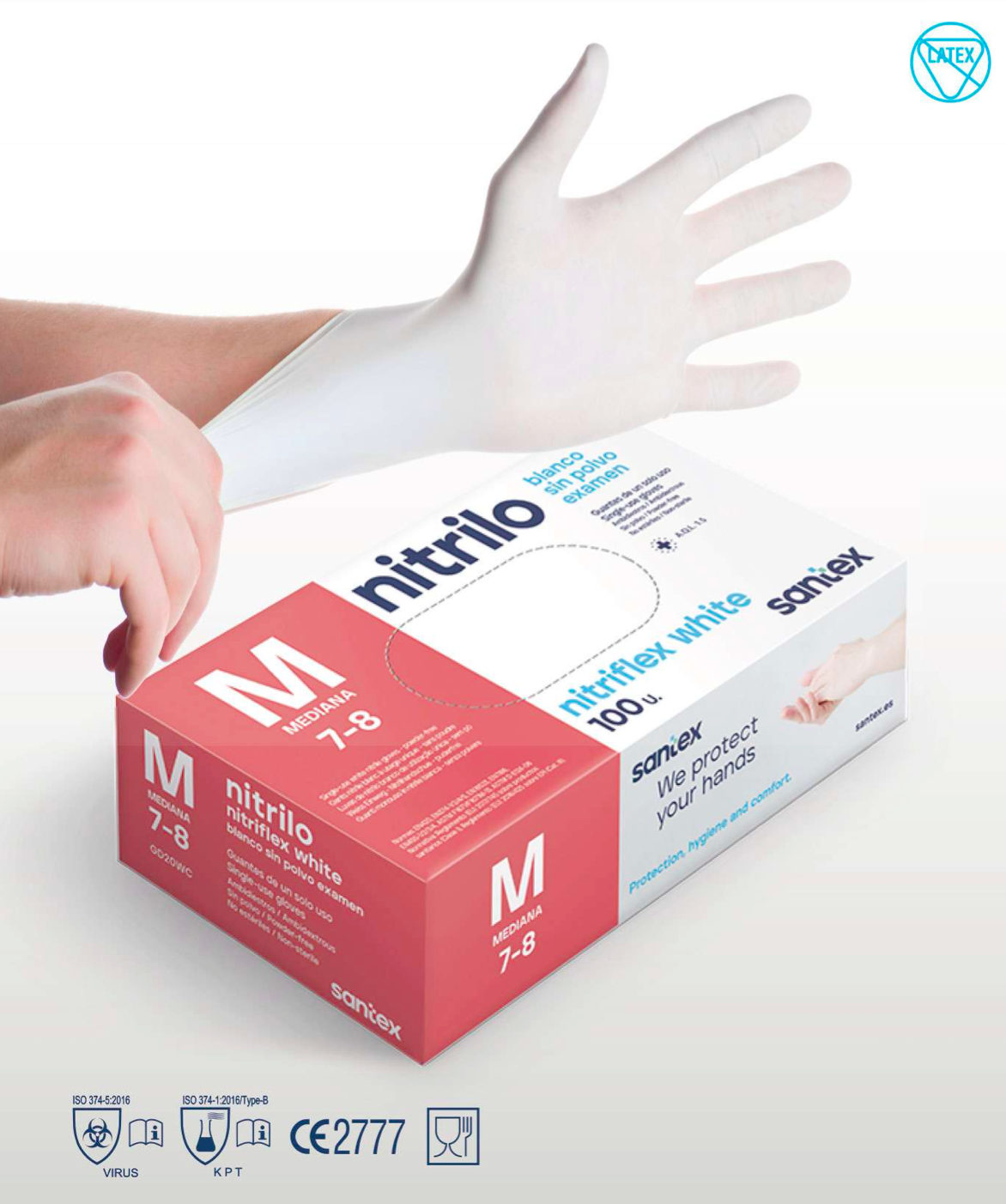 Nitrilhandskar Vit GD20W 3,5g 100/fp