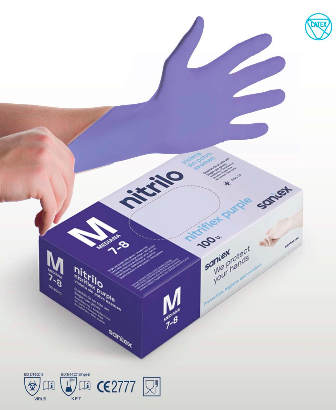 Nitrilhandskar Lila GD20P 3,5g 100/fp