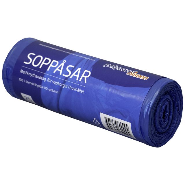 Papperskorgspåse HD 30L 12my knyt 25/rl