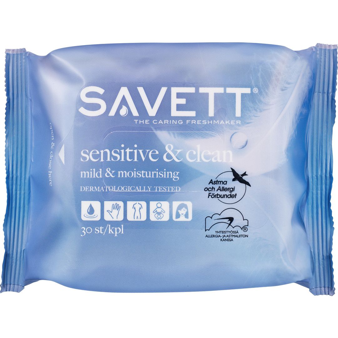 Våtservett SAVETT Sensitive 30/fp