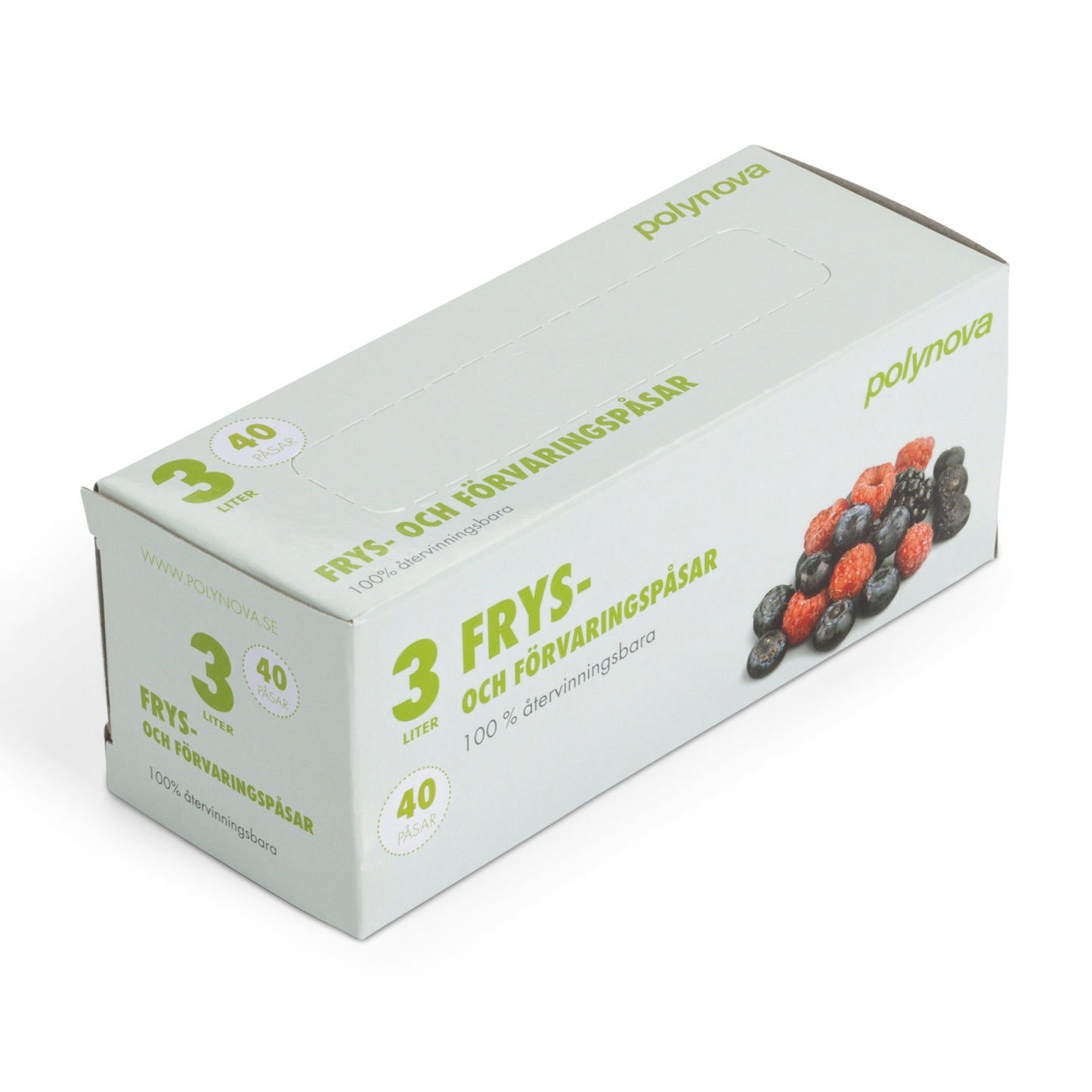 Frys- och Förvaringspåse LLD 3L 220x380mm Transp 22my 40st/fp 48fp/krt