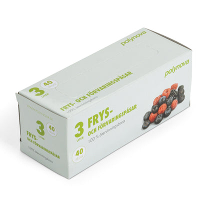 Frys- och Förvaringspåse LLD 3L 220x380mm Transp 22my 40st/fp 48fp/krt