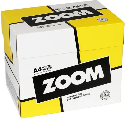Kopieringspapper ZOOM A4 80g oh 5x500/fp