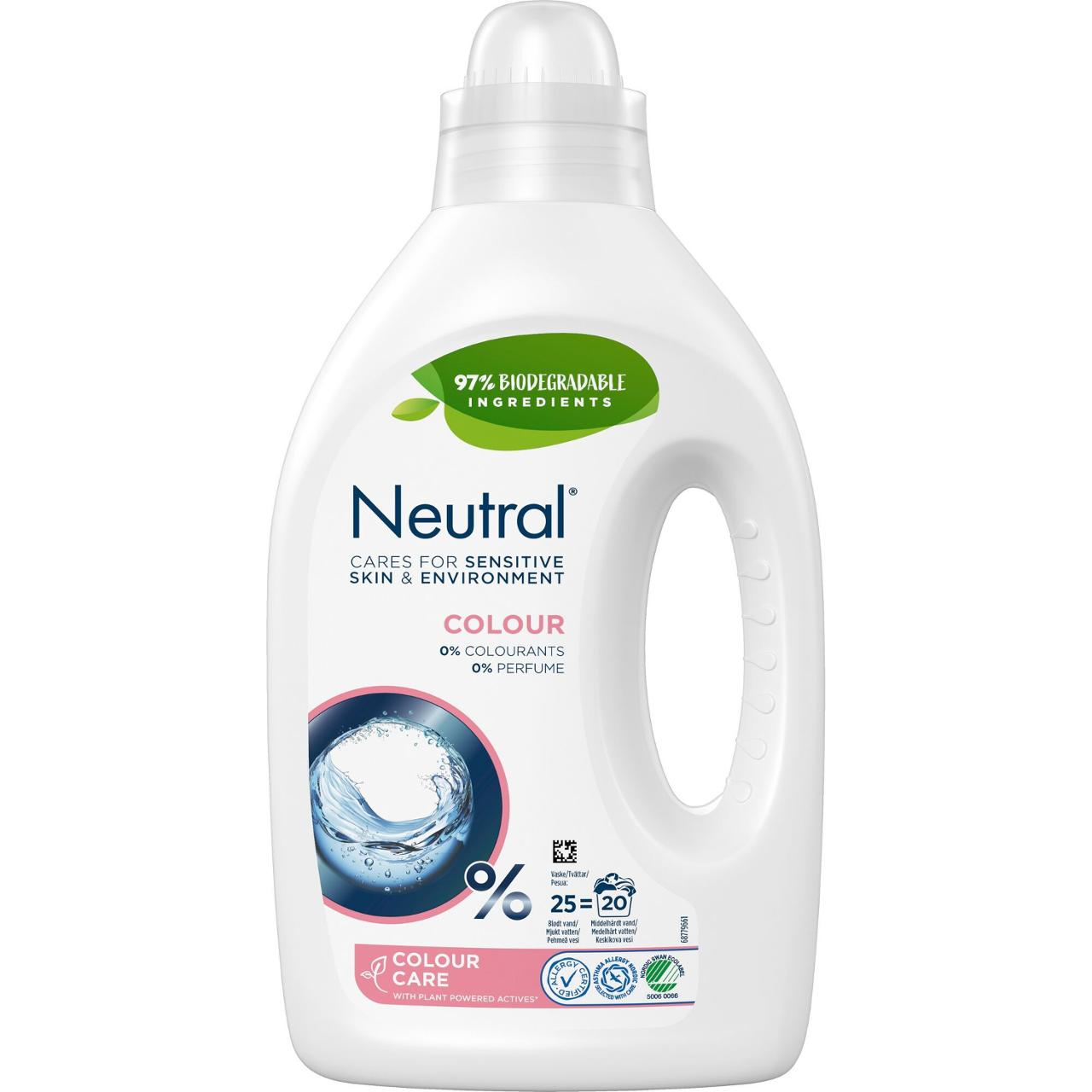 Tvättmedel NEUTRAL Colour flytande 1,25L 6st/krt