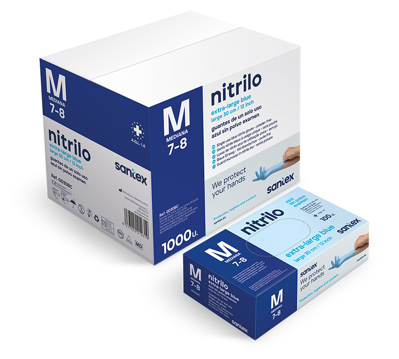 Nitrilhandskar Blå GD30 6,5g extra-lång 100st/fp 10fp/krt