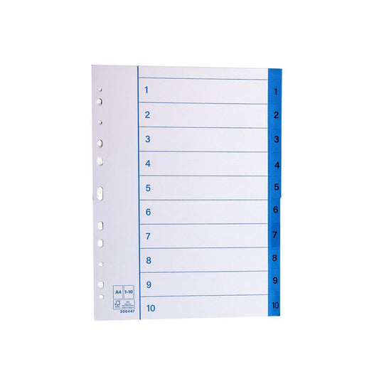 Pappersregister A4 1-10 10st/fp